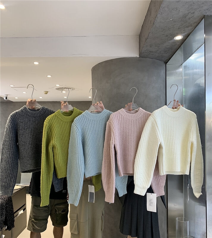 【IN.CHOOSE U】Simple solid color all-match casual warm sweater (30% wool) 67362# CQW