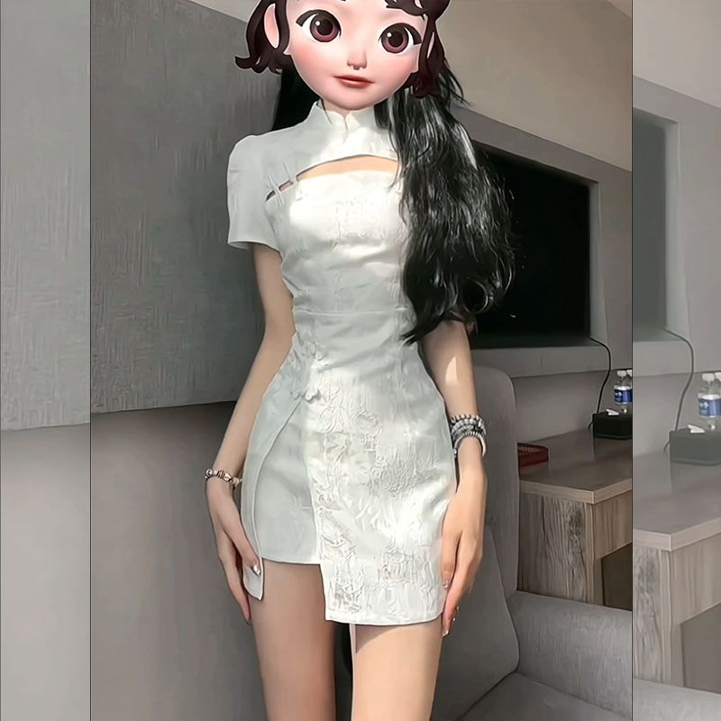 Cheongsam improvement 2022 new summer sweet and spicy style beautiful hot girl bag hip new Chinese dress skirt skirt female