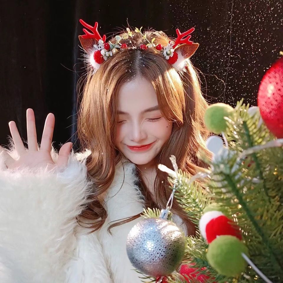 Korean Christmas hair hoop antlers hair hoop Mori elf super fairy elk hair hoop autumn and winter new hair hoop wholesale