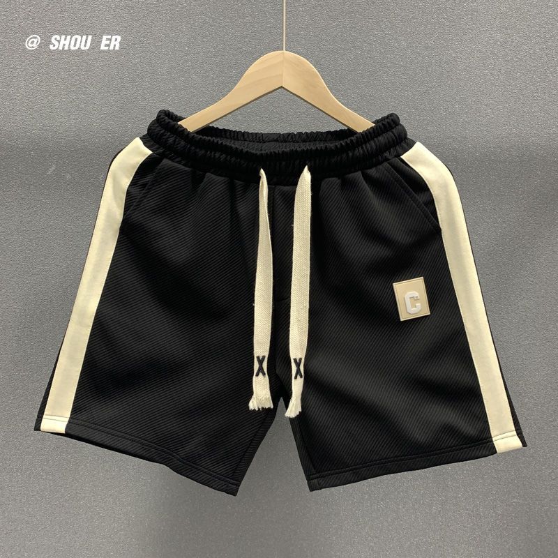 Waffle shorts men's ins tide brand pants five-point pants summer thin section casual pants trend loose sports men's pants