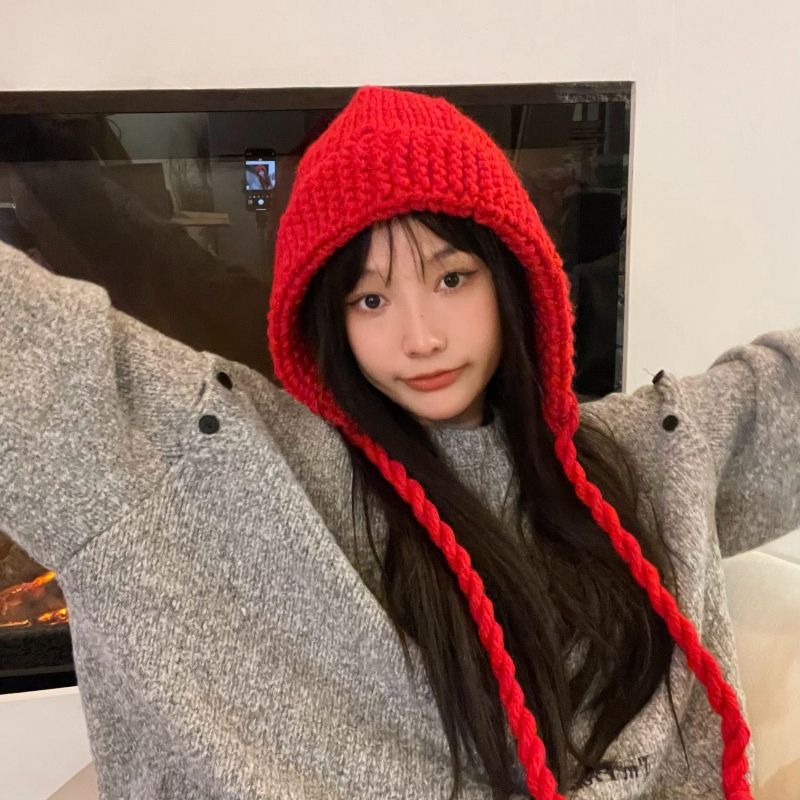 Zheng Baiwan Korean version of foreign style autumn and winter Baotou hat women's warm knitted hat woolen hat fashion show face small Japanese tide
