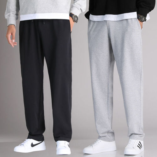Spring and autumn men's sports trousers casual straight pants students loose large size running basketball trousers youth trousers