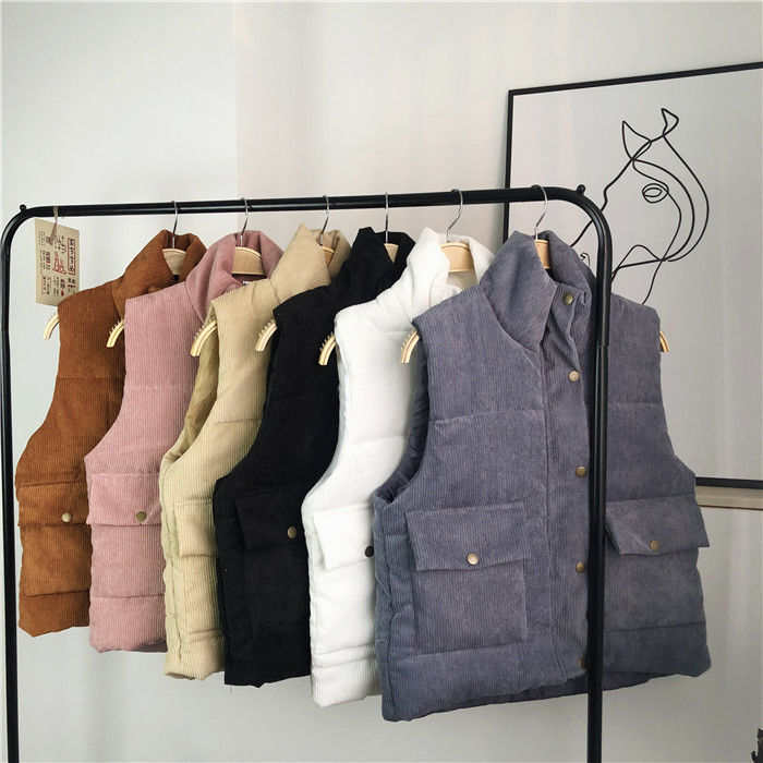 Autumn and winter new corduroy women's Korean style vest loose college style short coat vest