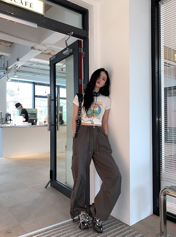 New in early autumn!  【WGWE】American style loose-fitting multi-pocket high-waist overalls casual pants 2402# FHX