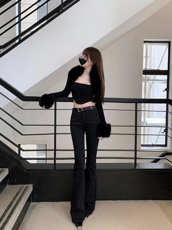 【ARE STUDIO】Casual all-match high waist flared jeans 92697# OZQ