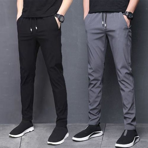 1/2 pieces of high-quality elastic pants spring and autumn pants men's slim pants trendy all-match casual pants straight loose men's pants