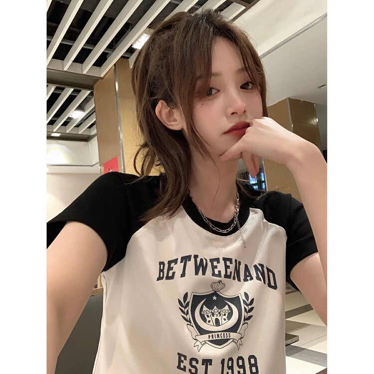 [WGWE] Round neck printed all-match short-sleeved T-shirt 2265# FHX