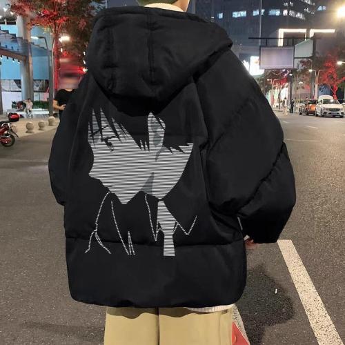 Winter youth hooded cotton-padded jacket male student Korean version loose thickened short bread clothing men's jacket cotton-padded jacket male