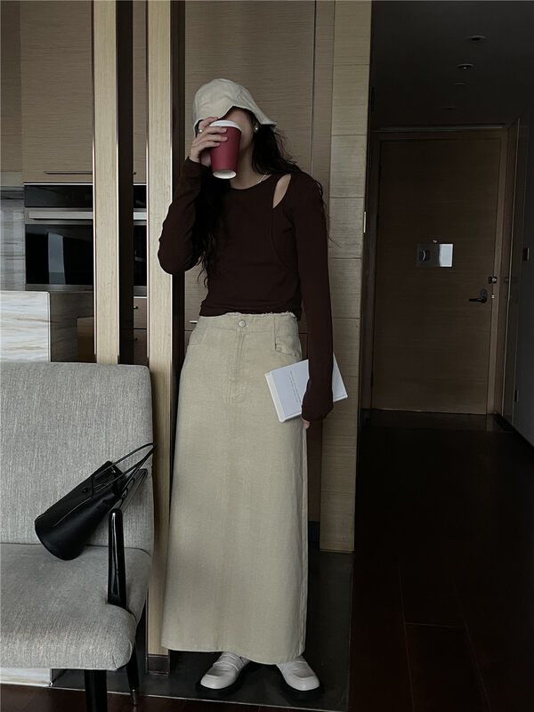 【TN】Korean style all-match solid color umbrella skirt 5126# CLS