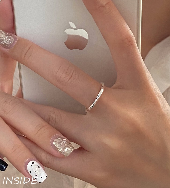 【INSIDE】Exquisite, minimalist and cold style letter ring (with box randomly distributed) (two packs) J3578# ZXL