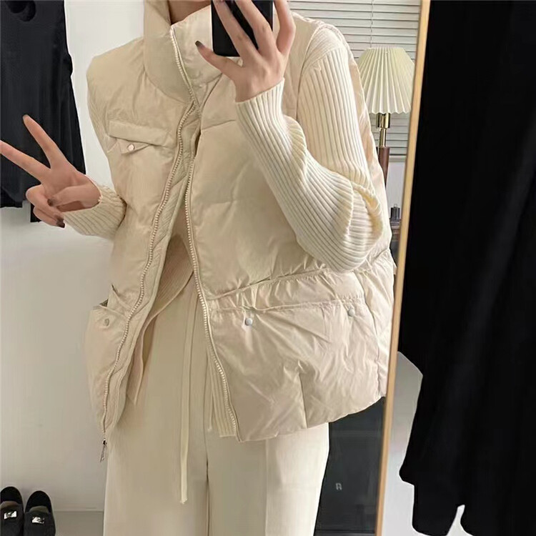 【I-D】Korean version all-match back pocket vest warm down jacket (90% white duck down) Y9017# L