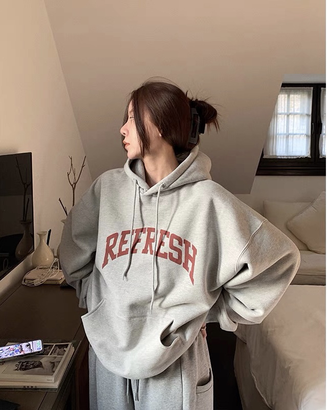 【BY】Personal letter loose fleece hoodie 957# HJY