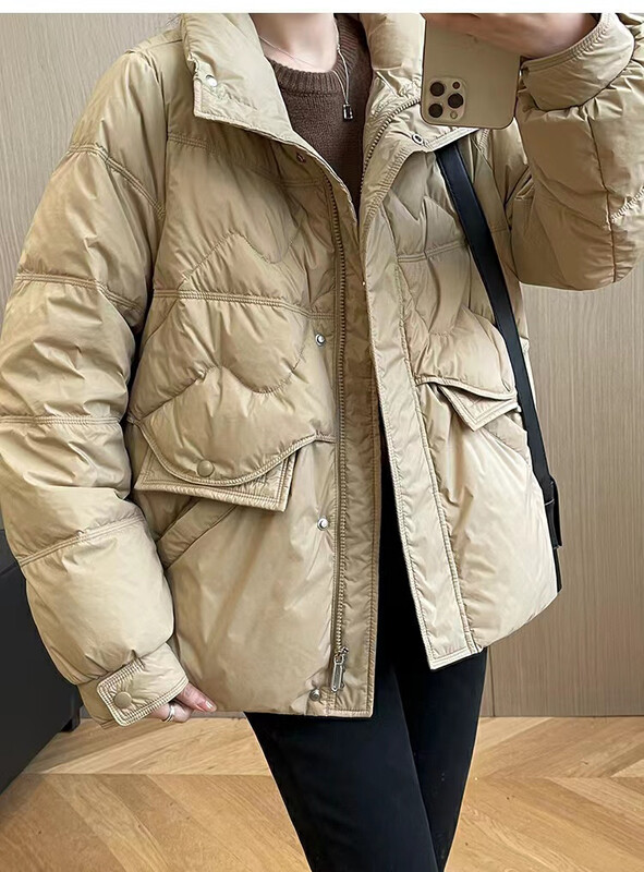 【I-D】Korean style double pocket warm down jacket (90% white duck down) Y9052# L