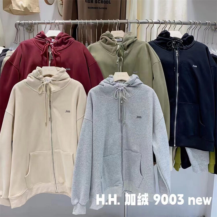【HH &MISS LAI】Fleece zipper sweater short jacket S9003# L