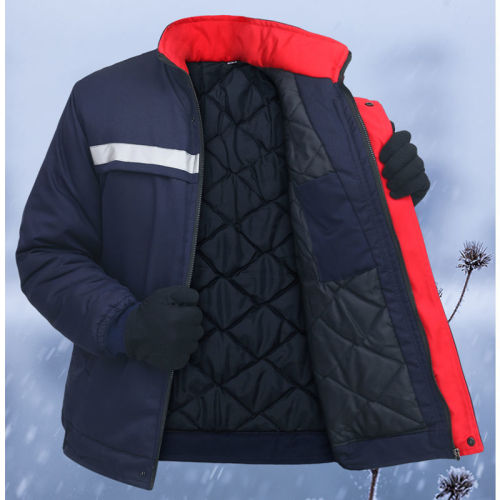 Winter thickened work clothes cotton-padded reflective strip tooling labor protection clothing cotton-padded jacket warm jacket auto repair cotton clothing cold-proof clothing