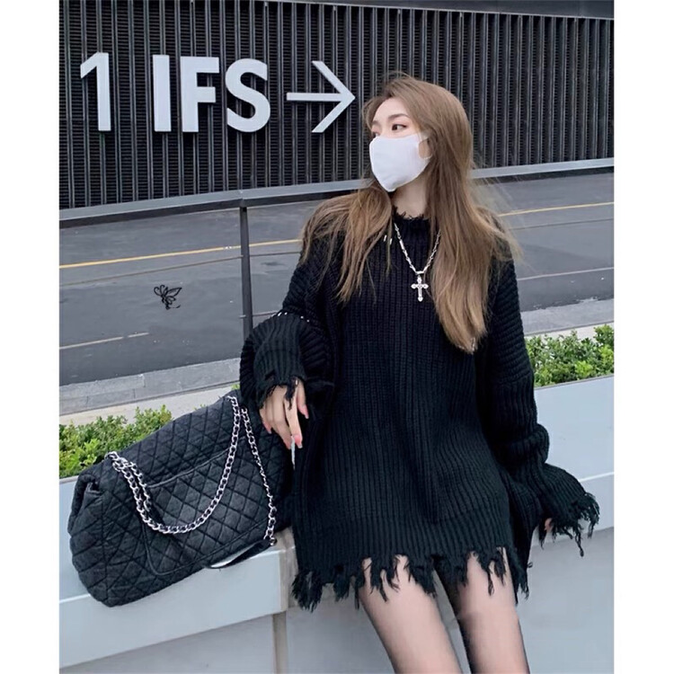 【BY】Lazy wind tassel loose warm sweater 0251# CL
