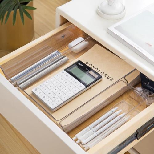Desktop drawer storage box long strip built-in partition box narrow and long stationery small box partition transparent divider artifact