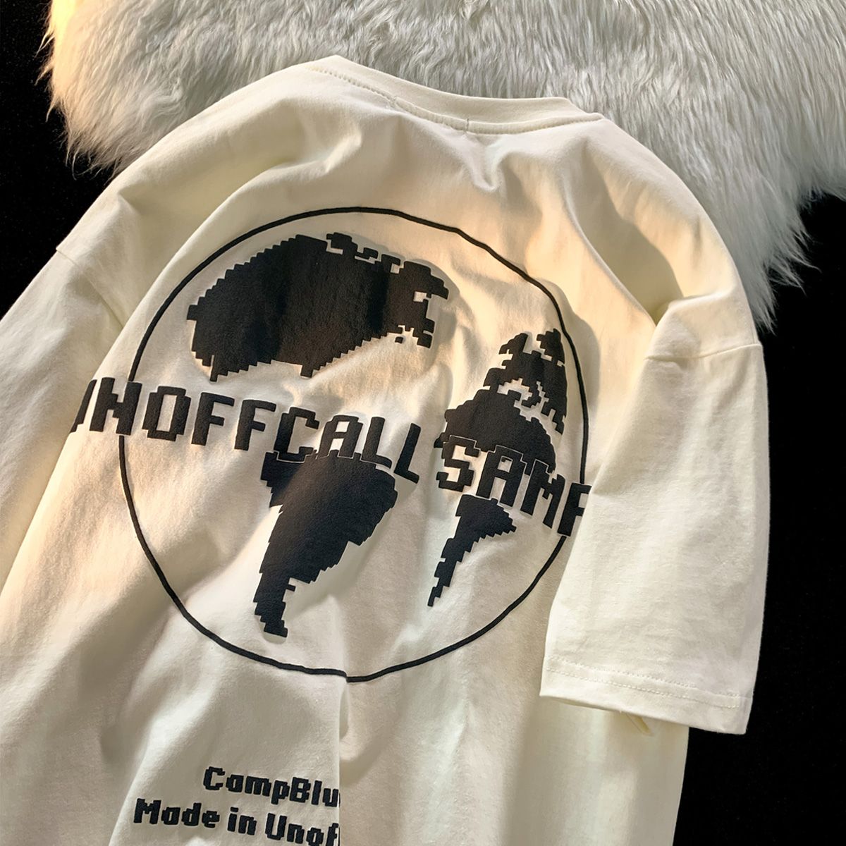 American hiphop short-sleeved 100% cotton ins all-match loose t-shirt men's tide brand trendy high street half-sleeved couple outfit