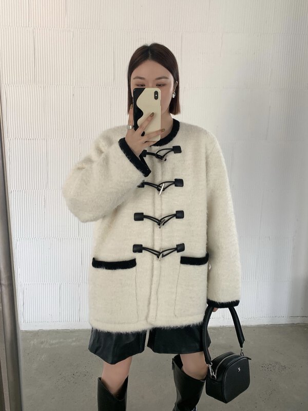 【DTU】Double-pocket foreign style hit color fashion short jacket 52508# LSL