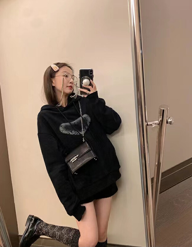 【ARE STUDIO】Designed hooded letter print fleece sweater 92213# OZQ