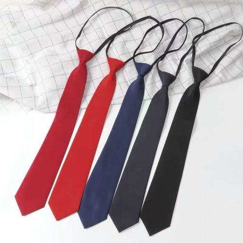 Lazy zipper tie Japanese jk male and female students college wind free shirt tie 8CM professional formal wear group