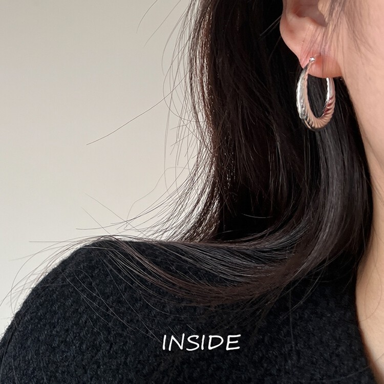 【INSIDE】精緻高級感時髦獨特設計螺旋紋圈圈耳環(配盒子隨機)  R3706#  ZXL