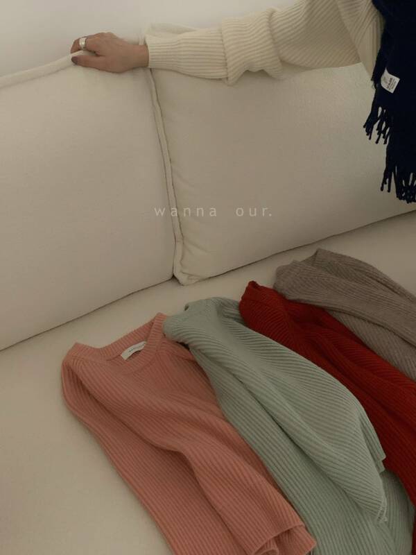 [WANNA OUR] round neck loose all-match warm sweater (65% wool) 96183# ZXL