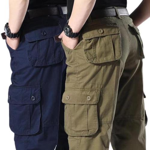  autumn and winter thick men's straight loose high waist wear-resistant multi-bag cotton anti-scald wear-resistant breathable men's tooling