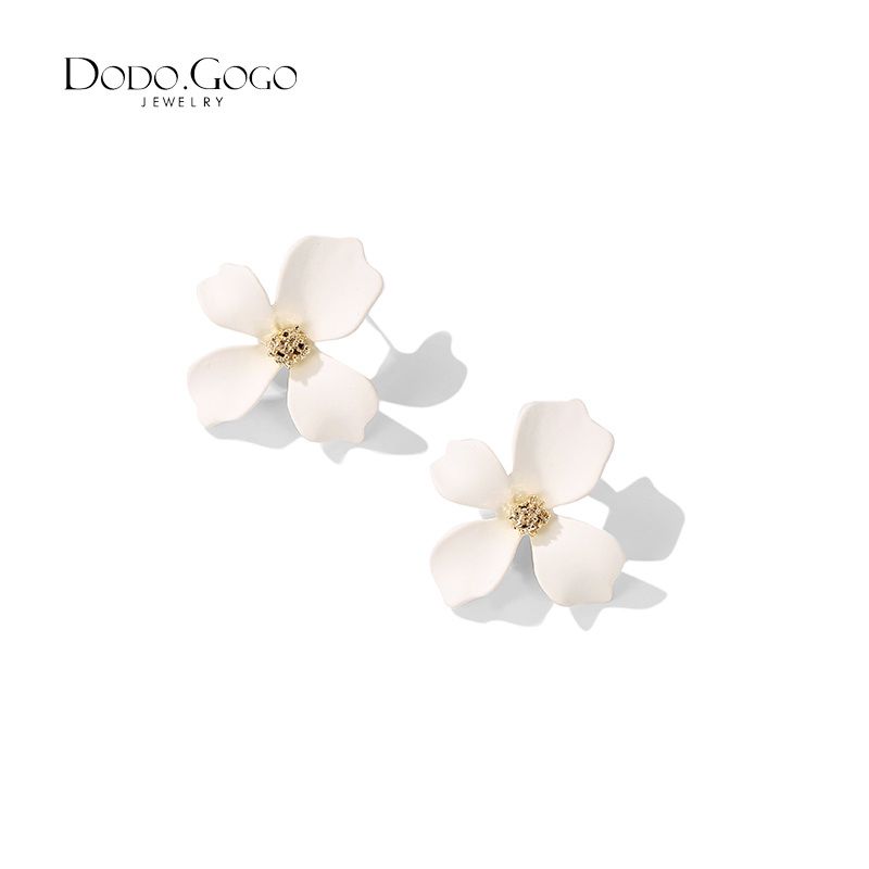 DODOGOGO spring flower earrings women's 2022 new trendy earrings high-end fairy earrings ear clips