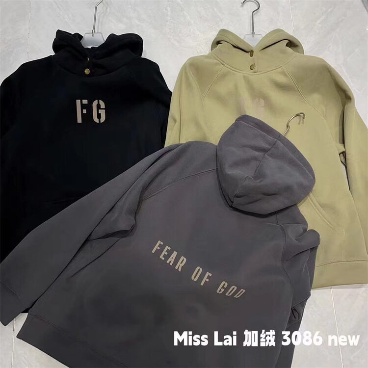 【HH &MISS LAI】Hooded letter plus fleece comfortable sweater T3086# L