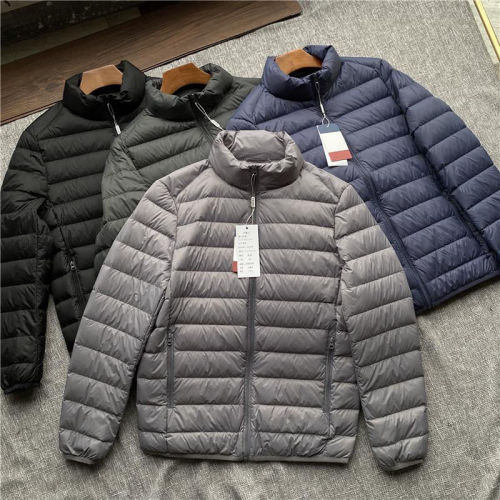 QGZ company single OTC quality 90 national standard big velvet men's light and thin down padded jacket 2022 winter stand-up collar jacket