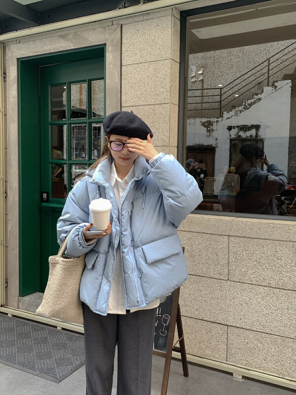 【6-UP】Korean style large pocket all-match warm padded jacket (with detachable hat) 69203# CQW