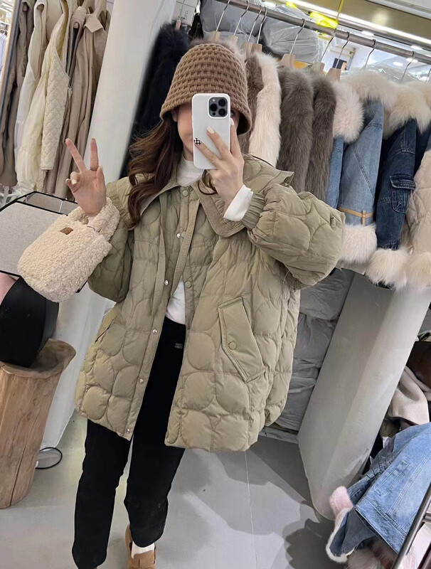【I-D】Korean style foreign style large lapel warm down jacket (including 90% white duck down) Y9053# L
