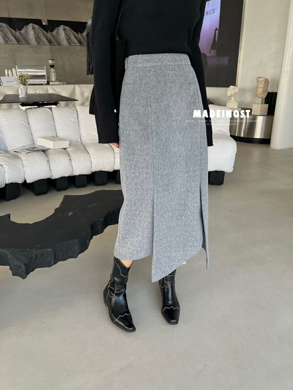 【Osha MADEINOST】Winter New Irregular Design Wool Skirt 87382