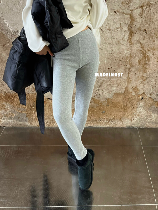 [Osha MADEINOST] Winter new cotton-feeling warm plus fleece leggings 87368