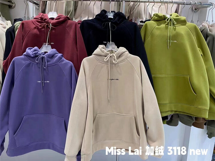 Live ④!【HH &MISS LAI】Hooded loose plus fleece comfortable sweater S3118# L