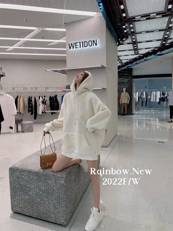 【RAINBOW】CELNE lamb wool sweater loose casual hooded sweater 8690