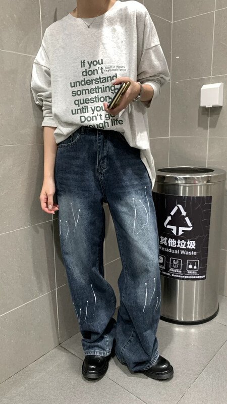【JIAJIATMMT Muli】Wide-leg fashion slim jeans D8960# L