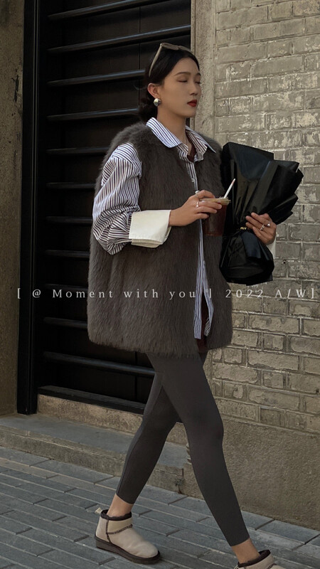 【MOMENT WITH YOU】velvet elastic solid color leggings 0386-1# LSW