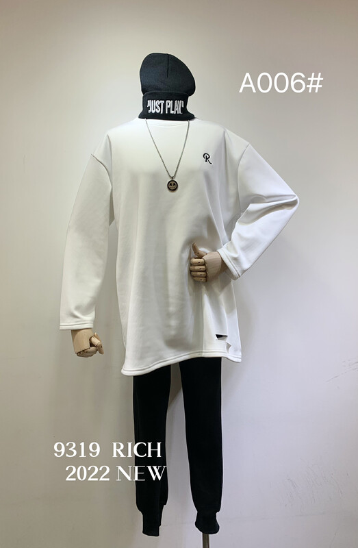 【9319】Fleece R round neck all-match long-sleeved T-shirt W006# L