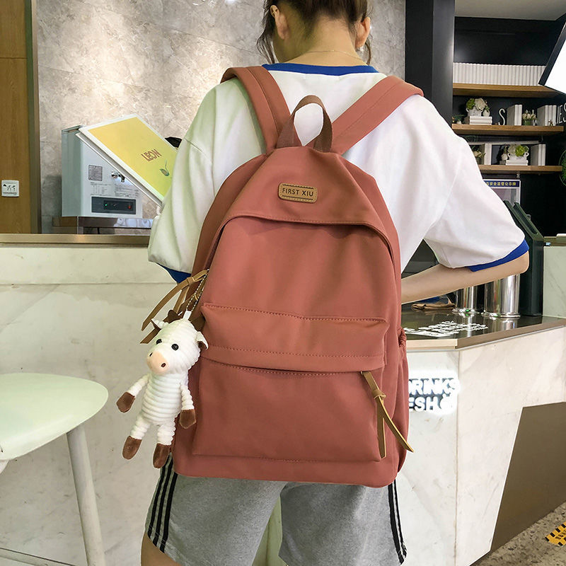 School bag female junior high school student high school student large-capacity backpack Korean version of ins style mother and child bag college student backpack simple