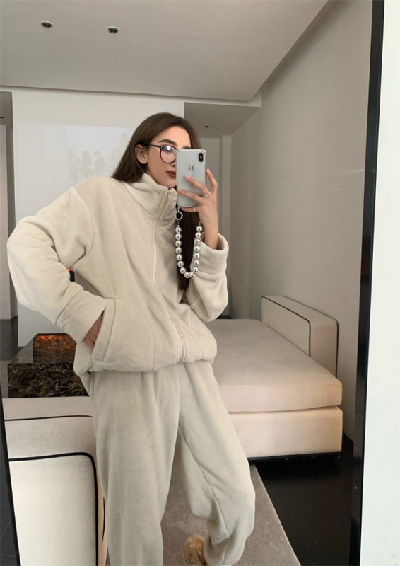 Real Shot Nett Price Casual Loose Zipper Home Set