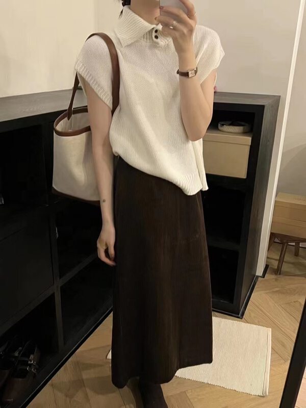New in autumn!【M.ZI STUDIO】Korean retro corduroy skirt 896# HBX