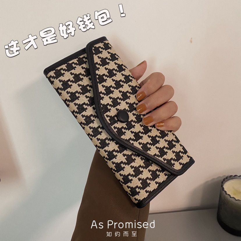 Wallet women's long section 2022 new high-value large-capacity thin canvas simple multi-card coin purse card bag women