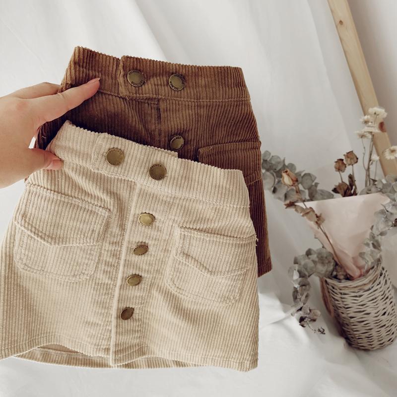 Baby girl A word spring new girl corduroy skirt short skirt bag hip skirt all-match children's skirt