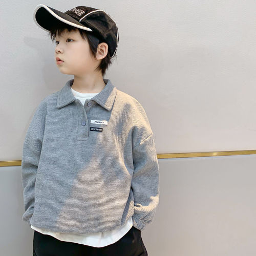 Boys polo shirt handsome long-sleeved sweater children's t-shirt sweater spring and autumn foreign style baby children 2022 new