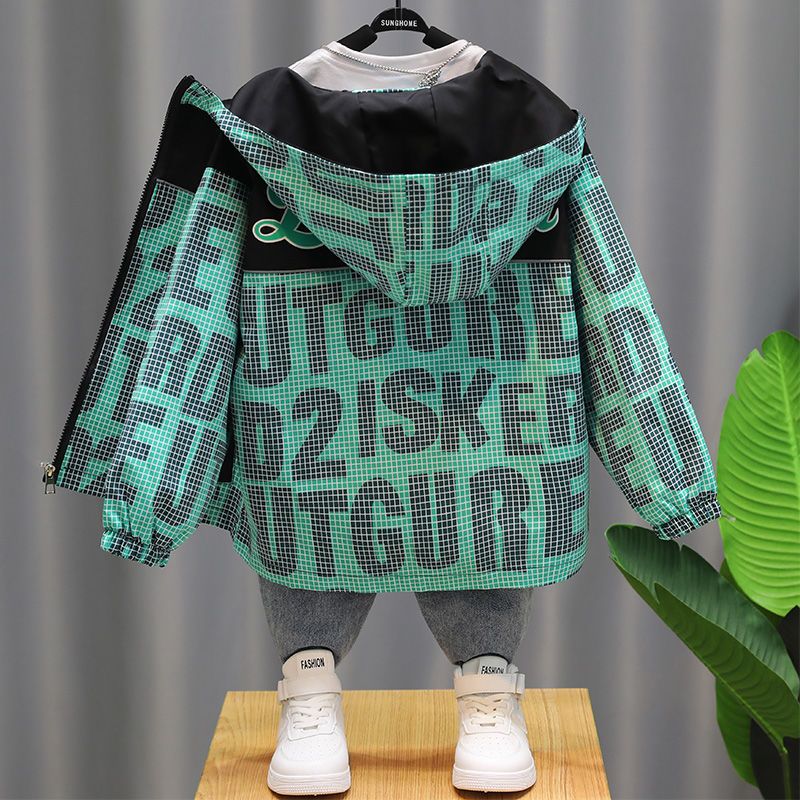 Children's clothing boys' coat autumn 2022 new foreign style children's spring and autumn medium and long boys' windbreaker trendy