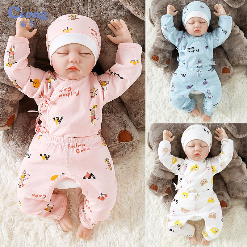 Newborn clothes autumn and winter newborn baby cotton monk clothing 0 to 3 months baby autumn clothes long johns underwear set