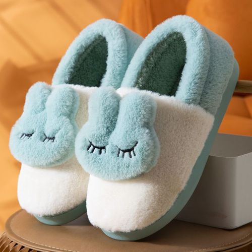 Cixi Cotton Slippers for Women and Men Home Winter Home Cute Plush Indoor Couples Cartoon Warm Bag and Confinement Shoes