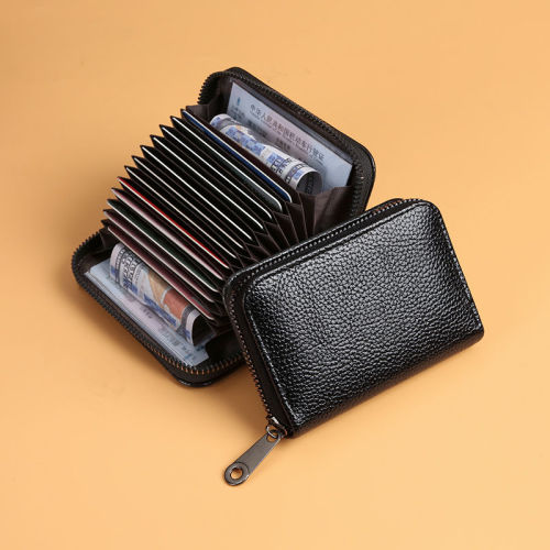 Card bag male anti-theft brush high-end card bag large capacity anti-degaussing document card holder ultra-thin card holder small female card bag